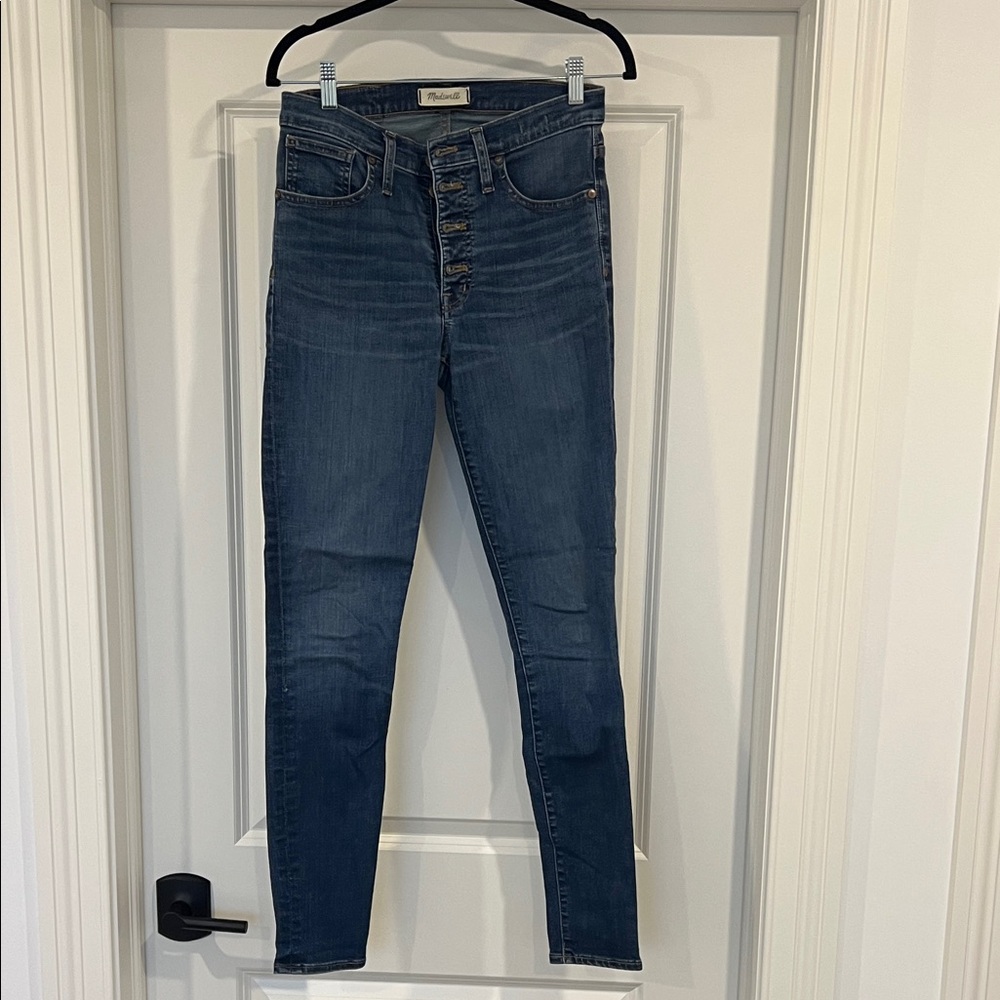Madewell 9” High Rise Button Fly skinny jeans